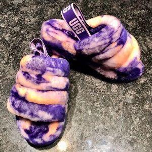 UGG FLUFF YEAH SLIDE MARBLE NWOT